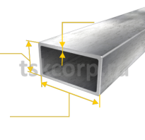Профиль алюминиевый прямоугольный трубчатый 40х20